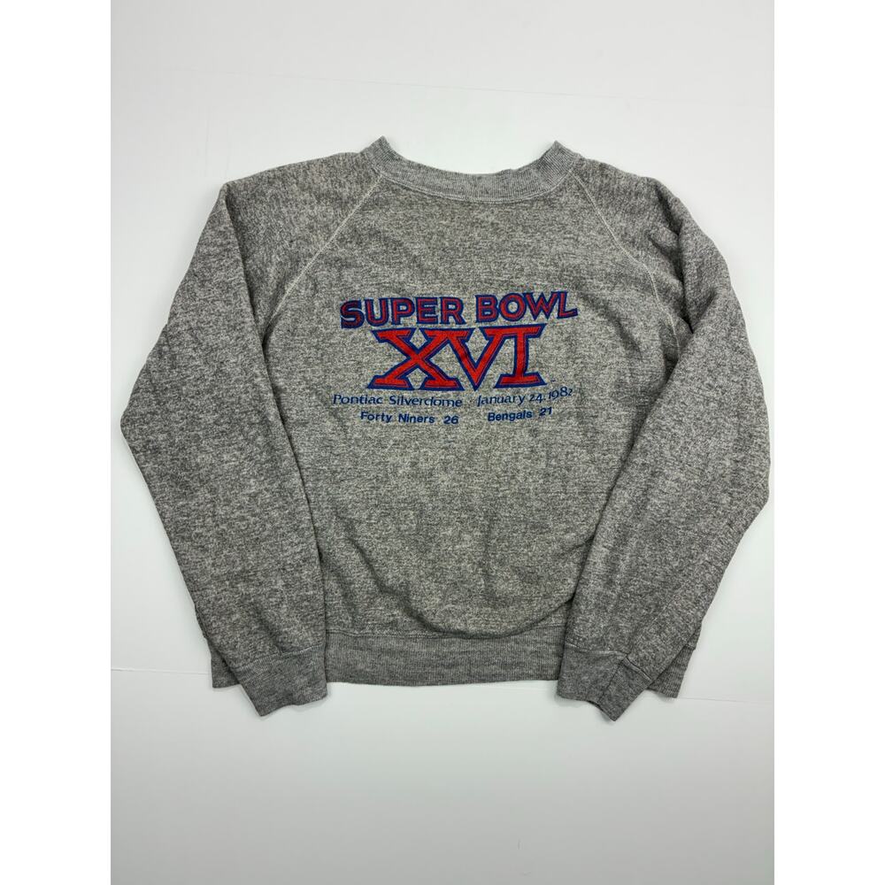 Vintage Super Bowl XVI 1982 Sweatshirt 49ers Bengals NFL Crewneck M/L USA